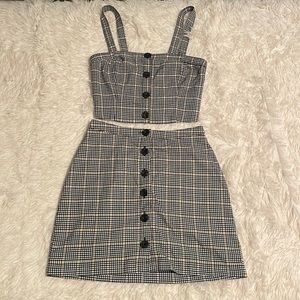 plaid skirt set